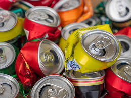 Mixed color aluminum cans for recycling